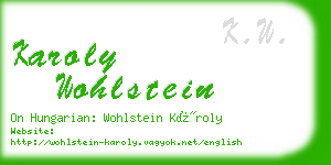 karoly wohlstein business card